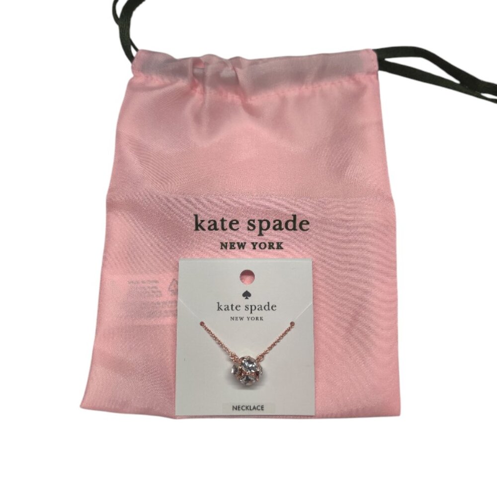 Kate Spade New York Lady Marmalade Mini Sphere Pendant Necklace Rose Gold - Picture 2 of 5